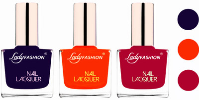 

Lady Fashion Extra Shine Extra Long Stay Chip Resistant Nail Polish (Set Of 3) Blue,Juicy Orange,Pink(Pack of 3)