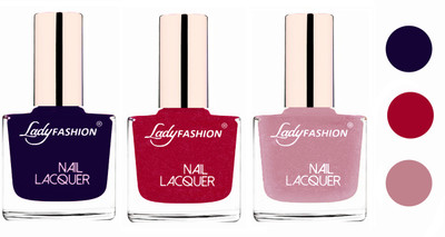 

Lady Fashion Extra Shine Extra Long Stay Chip Resistant Nail Polish (Set Of 3) Blue,Bright Pink,Silky Purple(Pack of 3)