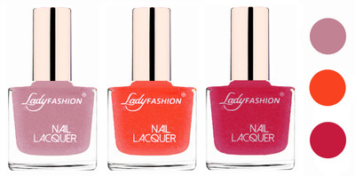 

Lady Fashion Extra Shine Extra Long Stay Chip Resistant Nail Polish (Set Of 3) Silky Purple,Orange Silk,Abricoat Rose(Pack of 3)