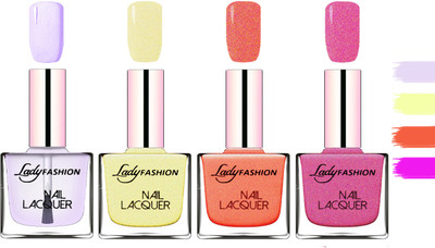 

Lady Fashion Extra Shine Extra Long Stay Chip Resistant Nail Polish Top Coat,Mettalic Gold,Orange Silk,Abricoat Rose(Pack of 4)