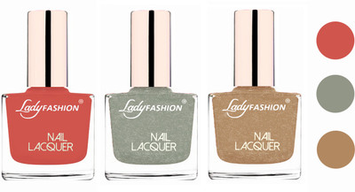 

Lady Fashion Extra Shine Extra Long Stay Chip Resistant Nail Polish (set of 3) Nude,Grey,Beach Nude(Pack of 3)