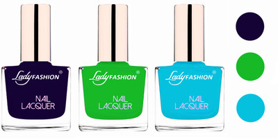 

Lady Fashion Extra Shine Extra Long Stay Chip Resistant Nail Polish (Set Of 3) Blue,Light Green,Sky Blue(Pack of 3)