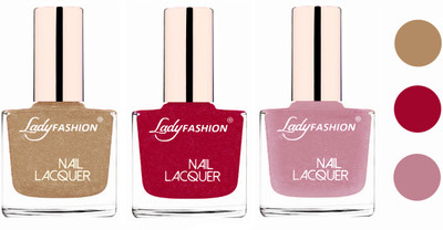 

Lady Fashion Extra Shine Extra Long Stay Chip Resistant Nail Polish (Set Of 3) Beach Nude,Bright Pink,Silky Purple(Pack of 3)