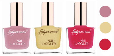 

Lady Fashion Extra Shine Extra Long Stay Chip Resistant Nail Polish (Set Of 3) Silky Purple,Mettalic Gold,Mettalic Pink(Pack of 3)