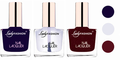 

Lady Fashion Extra Shine Extra Long Stay Chip Resistant Nail Polish (Set Of 3) Blue,Transparent,Maroon(Pack of 3)
