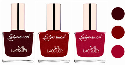 

Lady Fashion Extra Shine Extra Long Stay Chip Resistant Nail Polish (set of 3) Maroon,Red,Bright Pink(Pack of 3)