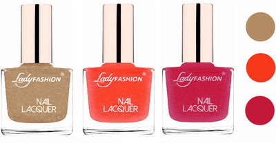 

Lady Fashion Extra Shine Extra Long Stay Chip Resistant Nail Polish (Set Of 3) Beach Nude,Orange Silk,Abricoat Rose(Pack of 3)
