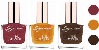 

Lady Fashion Extra Shine Extra Long Stay Chip Resistant Nail Polish (Set Of 3) Mauve,Golden,Mettalic Brown(Pack of 3)