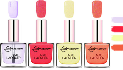 

Lady Fashion Extra Shine Extra Long Stay Chip Resistant Nail Polish Top Coat,Bright Pink,Mettalic Gold,Orange Silk(Pack of 4)