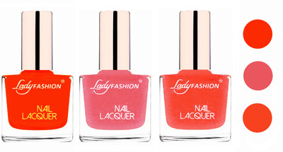 

Lady Fashion Extra Shine Extra Long Stay Chip Resistant Nail Polish (Set Of 3) Juicy Orange,Silky Pink,Orange Silk(Pack of 3)