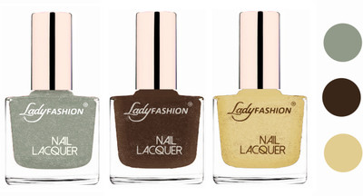 

Lady Fashion Extra Shine Extra Long Stay Chip Resistant Nail Polish (Set Of 3) Grey,Mettalic Brown,Mettalic Gold(Pack of 3)
