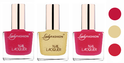

Lady Fashion Extra Shine Extra Long Stay Chip Resistant Nail Polish (Set Of 3) Abricoat Rose,Mettalic Gold,Mettalic Pink(Pack of 3)