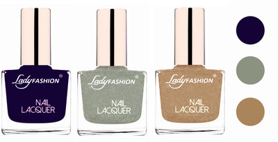 

Lady Fashion Extra Shine Extra Long Stay Chip Resistant Nail Polish (Set Of 3) Blue,Grey,Beach Nude(Pack of 3)