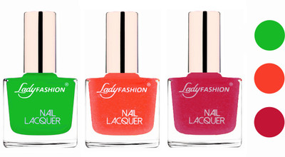 

Lady Fashion Extra Shine Extra Long Stay Chip Resistant Nail Polish (Set Of 3) Light Green,Orange Silk,Abricoat Rose(Pack of 3)
