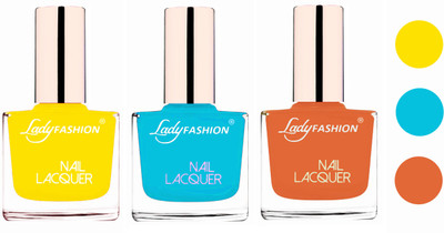

Lady Fashion Extra Shine Extra Long Stay Chip Resistant Nail Polish (Set Of 3) Yellow,Sky Blue,Nude(Pack of 3)