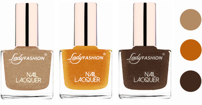 

Lady Fashion Extra Shine Extra Long Stay Chip Resistant Nail Polish (Set Of 3) Beach Nude,Golden,Mettalic Brown(Pack of 3)