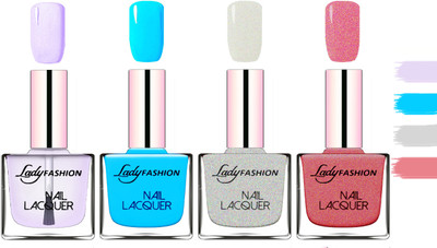 

Lady Fashion Extra Shine Extra Long Stay Chip Resistant Nail Polish Top Coat,Sky Blue,Grey,Mauve(Pack of 4)