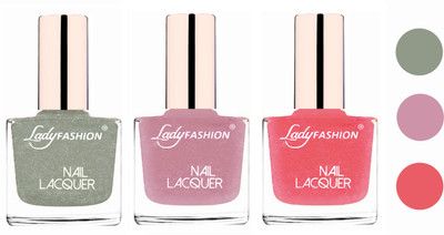 

Lady Fashion Extra Shine Extra Long Stay Chip Resistant Nail Polish (Set Of 3) Grey,Silky Purple,Silky Pink(Pack of 3)