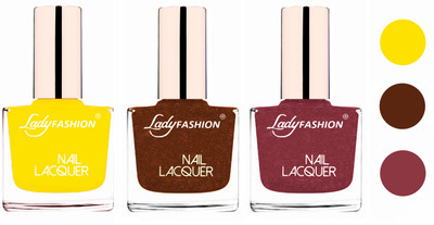 

Lady Fashion Extra Shine Extra Long Stay Chip Resistant Nail Polish (Set Of 3) Yellow,Copper,Mauve(Pack of 3)