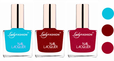 

Lady Fashion Extra Shine Extra Long Stay Chip Resistant Nail Polish (Set Of 3) Sky Blue,Red,Bright Pink(Pack of 3)