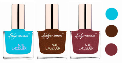 

Lady Fashion Extra Shine Extra Long Stay Chip Resistant Nail Polish (Set Of 3) Sky Blue,Copper,Mauve(Pack of 3)