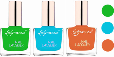 

Lady Fashion Extra Shine Extra Long Stay Chip Resistant Nail Polish (Set Of 3) Light Green,Sky Blue,Nude(Pack of 3)