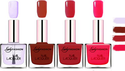 

Lady Fashion Extra Shine Extra Long Stay Chip Resistant Nail Polish Top Coat,Coffee,Dark Red,Sweet Red(Pack of 4)