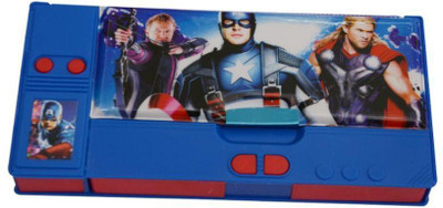 

13-HI-13 Themed Flowers Art Plastic Pencil Box(Set of 1, Multicolor)
