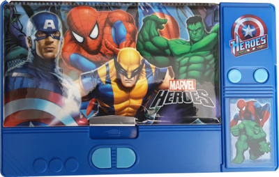 

13-HI-13 Themed Flowers Art Plastic Pencil Box(Set of 1, Multicolor)