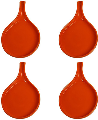 caffeine Pizza Serving Pan Tray Ceramic in Glossy Orange Tray(Pack of 4)