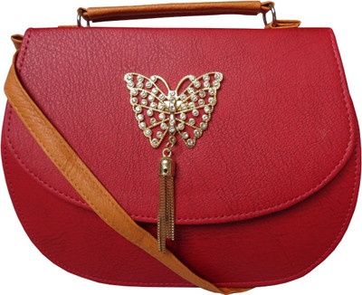 

siroihills Girls Evening/Party, Casual Red PU Sling Bag