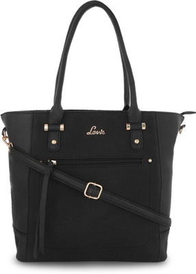 

Lavie Women Casual Black Genuine Leather Shoulder Bag