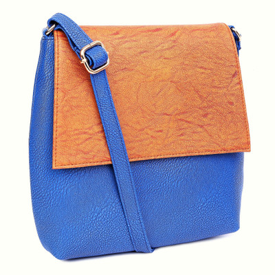 

Tulip Women Evening/Party, Casual, Formal Blue, Orange Leatherette Sling Bag