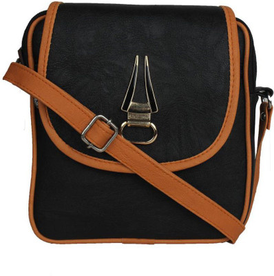 

GulshanCollection Women Evening/Party Black PU Sling Bag