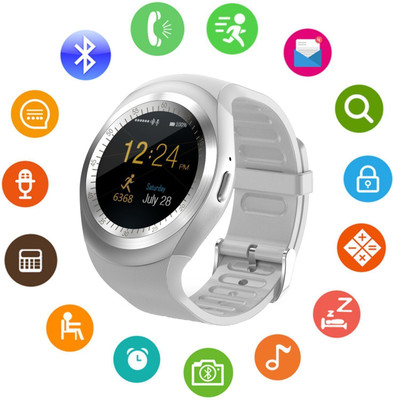 

IBS Y1 SmartWatch Touch Screen Support Micro SIM Card with Bluetooth 3.0 Camera Sleep Monitor Outdoor Fitness WHITE Smartwatch(White Strap Free Size)