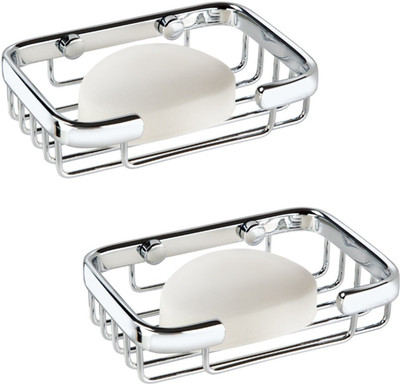 

AAI exlcusive stainless steel basket soap dish set of 2(Silver)