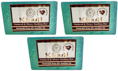 

Khadi Herbal Oatmeal & Honey Bath Soap - Pack of 3(375 g, Pack of 3)
