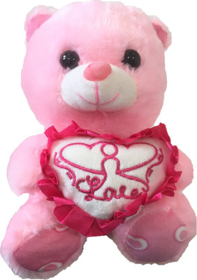 

CREATIVEVILLA CUTE PINK LOVE TEDDY BEAR STUFFED PLUSH SOFT TOY - 20 cm(Multicolor)