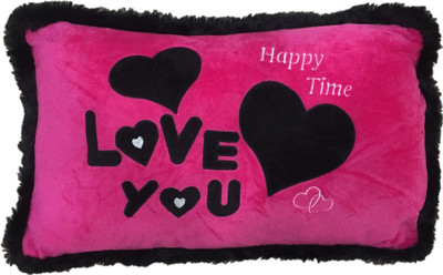 

CREATIVEVILLA CUTE PINK VALENTINE HAPPY TIME LOVE YOU STUFFED PLUSH PILLOW SOFT TOY - CVST0441 - 48 cm(Multicolor)