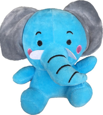 

CREATIVEVILLA CUTE BLUE ELEPHANT STUFFED PLUSH SOFT TOY CVST7107 - 17 cm(Multicolor)