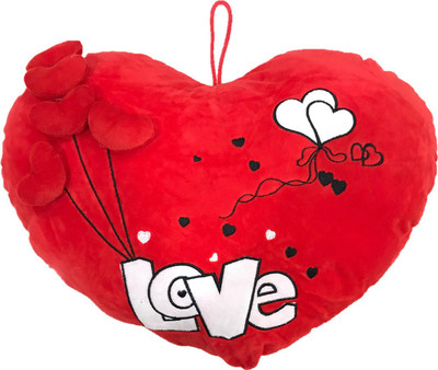 

CREATIVEVILLA CUTE VALENTINE RED LOVE HEART STUFFED PLUSH PILLOW SOFT TOY - CVST0417 - 45 cm(Multicolor)