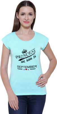 Snoby Graphic Print Women Round Neck Green T-Shirt Flipkart