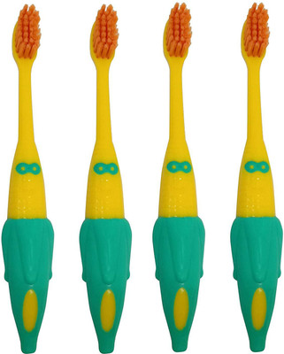 

BOXO Total Advanced Fancy Banana Shape Soft Bristles Tooth brushes for Kids, Set of 4, Multicolor Soft Toothbrush(Pack of 4)