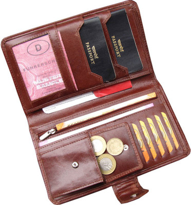 

ABYS Genuine Leather 10 Card Holder(Set of 1, Brown)