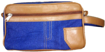 

AspenLeather AspenLeather™ Blue Canvas Leather Travel Bag For Men Travel Toiletry Kit(Blue, Tan)