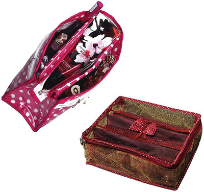 

Srajanaa High Quality Material Maroon Color Combo Triple Roll Vanity Kit/Cosmetic Kit/Jewellery Kit/Bangles Box/Bangles Organizer/Jewellery Box Bangle Box, Multipurpose Box, jewellery Box, vanity Box, Makeup Box Vanity Box(Maroon)