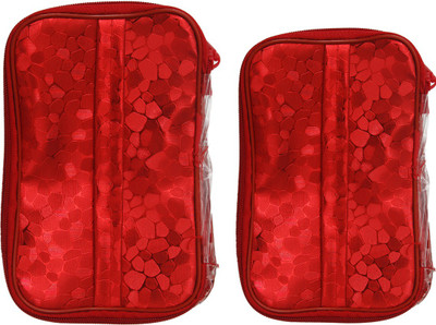 

Borse Multifunctional | Cosmetic Organiser Bag (Red , Pack of 2) Jewelry Box, Cosmetic Box, Shaving Kit, Vanity Box Vanity Box(Maroon)