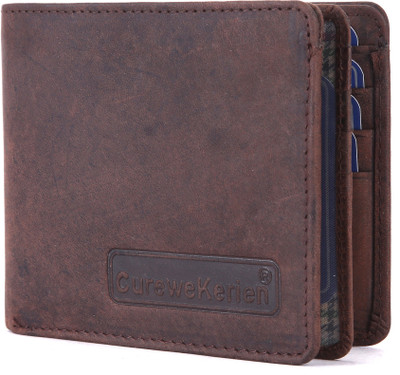 

Curewe Kerien Men Brown Genuine Leather Wallet(10 Card Slots), Vintage brown