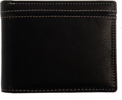 

resegno Men Black Genuine Leather Wallet(5 Card Slots), 113