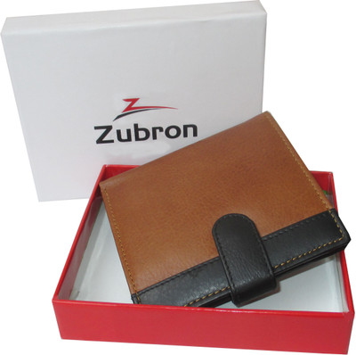 

Zubron Men Casual Tan, Black Genuine Leather Wallet(9 Card Slots), Tan056